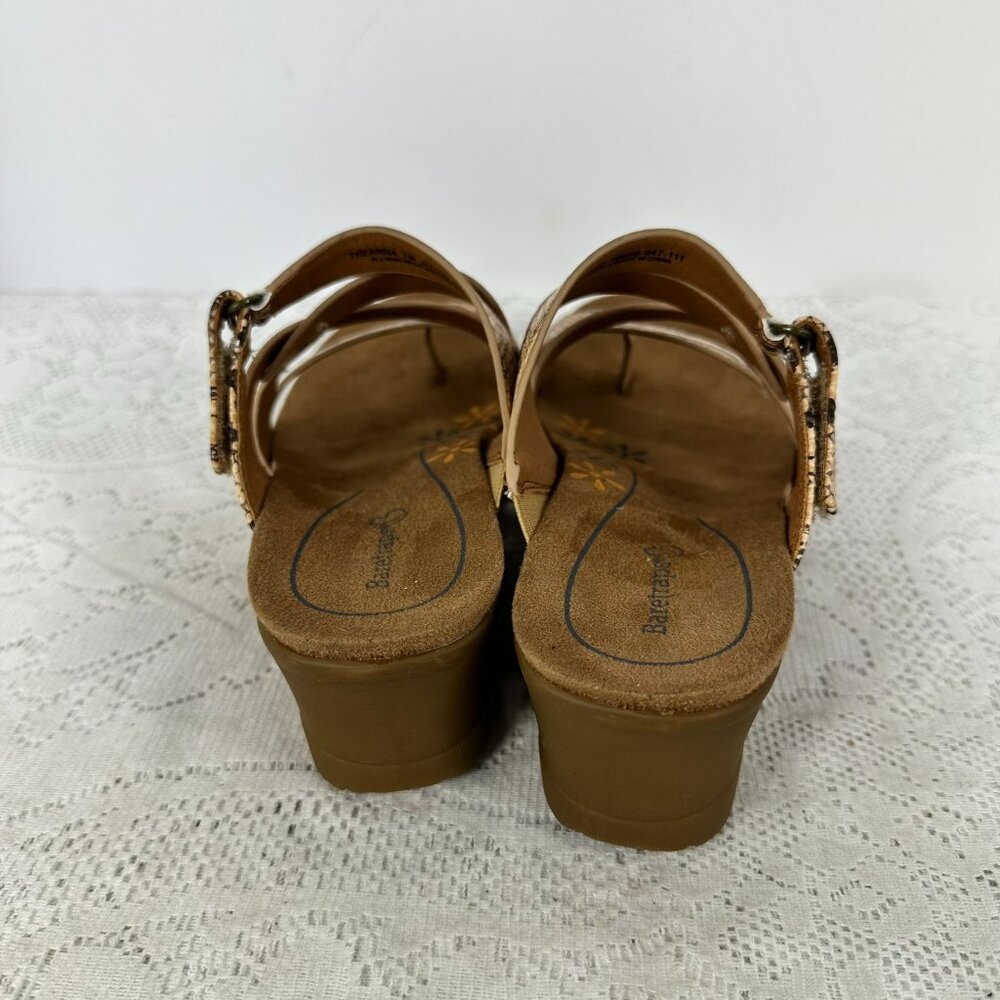 Baretrap Brown Python Snake Pattern Wedge Sandals… - image 2